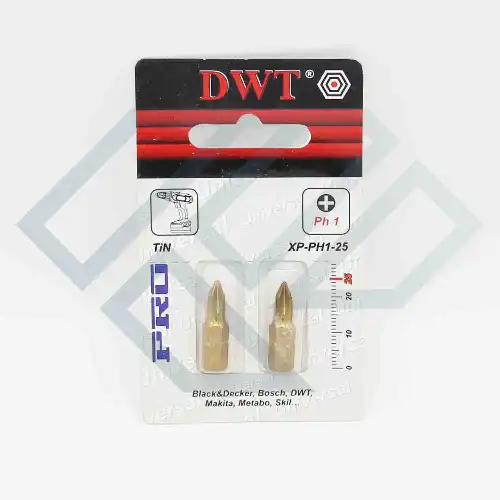 بسته 2 عددی سرپیچ گوشتی نوک چهارسو DWT مدل PH طول 2.5 سانتیمتر