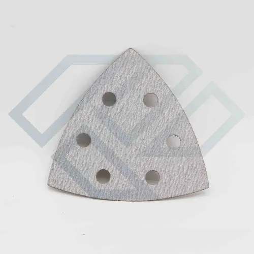 سنباده مثلثی سه گوش پشت کرکی سوراخ دار سایز 93 میلیمتر